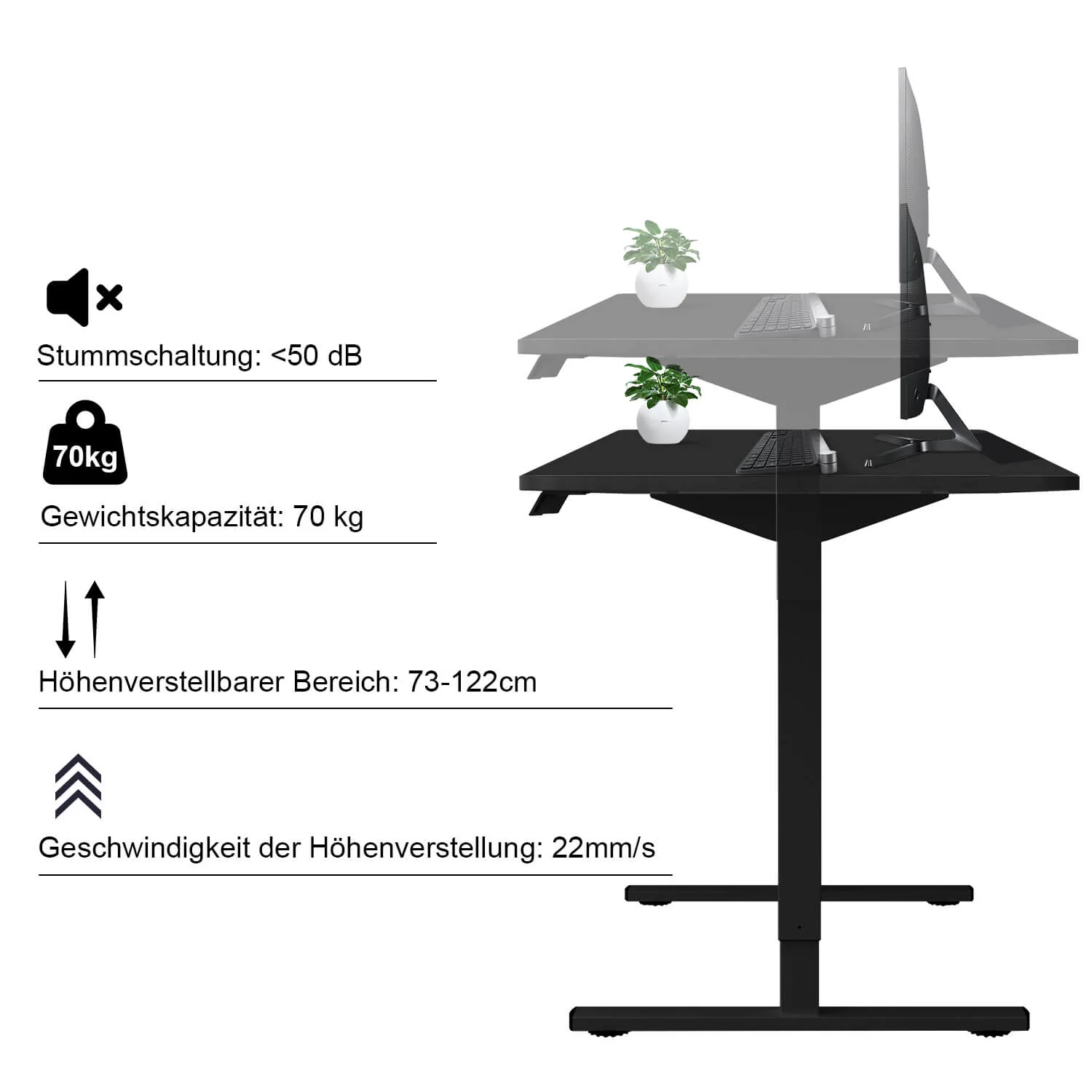 Elektrisch Höhenverstellbarer Schreibtisch 120X60 cm - Image 4