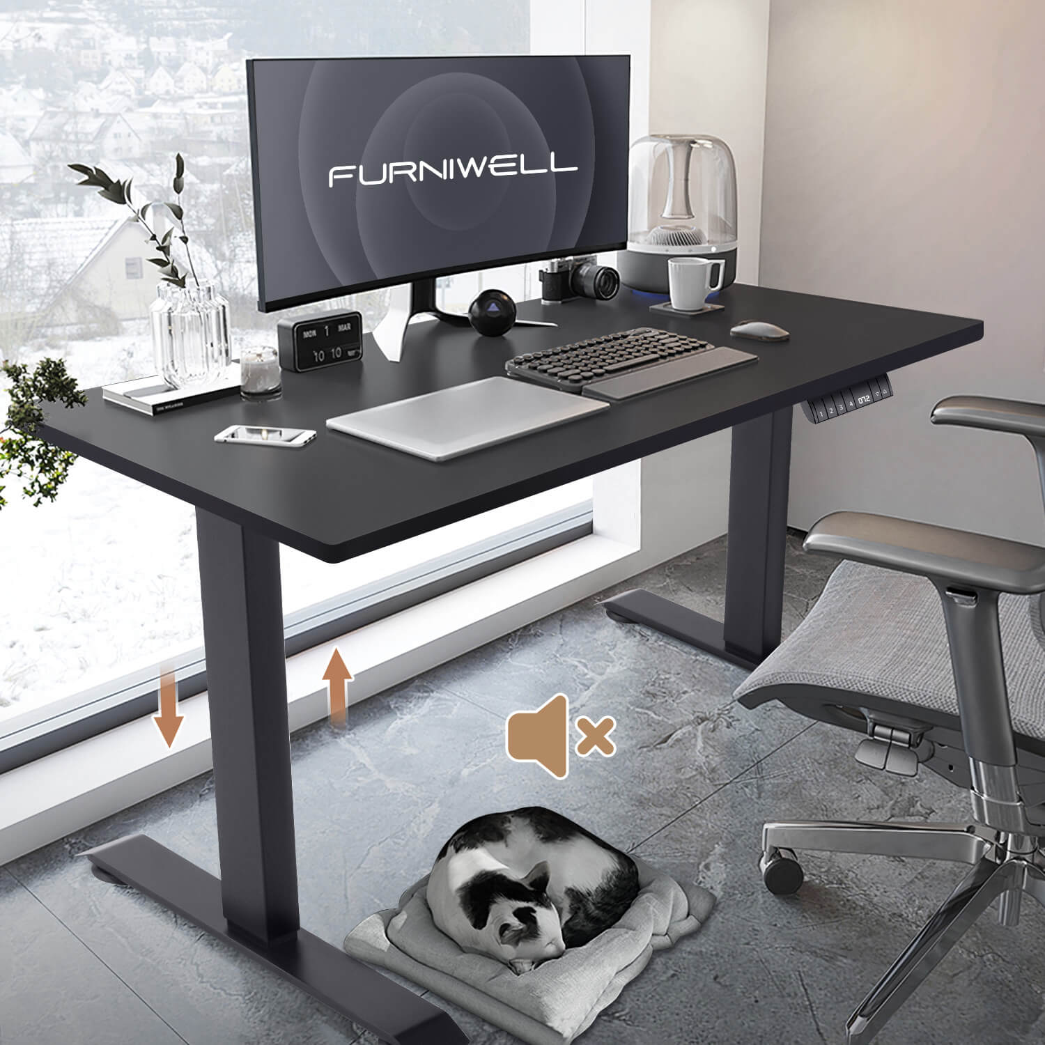 Elektrisch Höhenverstellbarer Schreibtisch 120X60 cm  mit voller Arbeitsfläche - Image 22