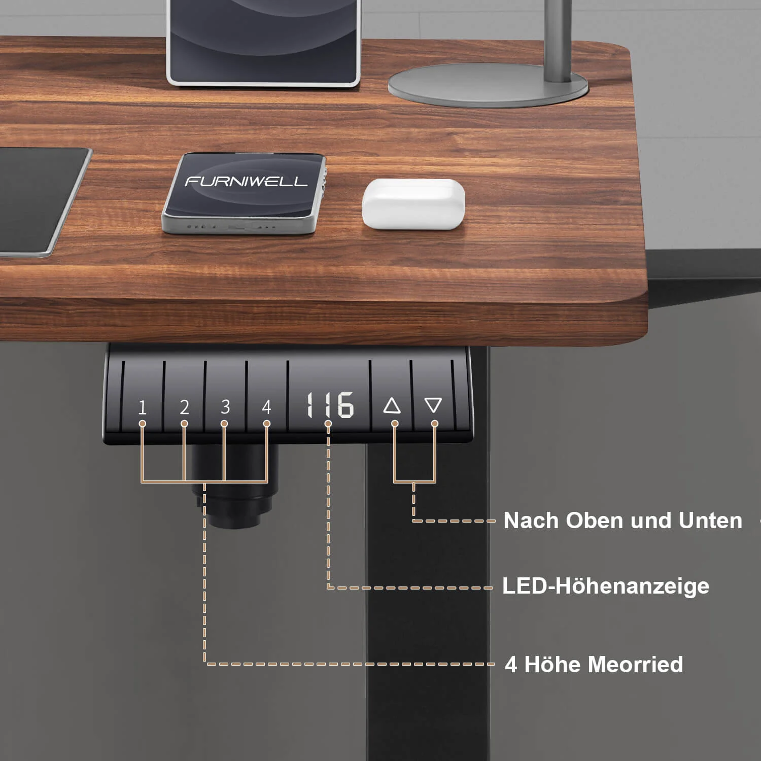Elektrisch Höhenverstellbarer Schreibtisch 120X60 cm  mit voller Arbeitsfläche - Image 29