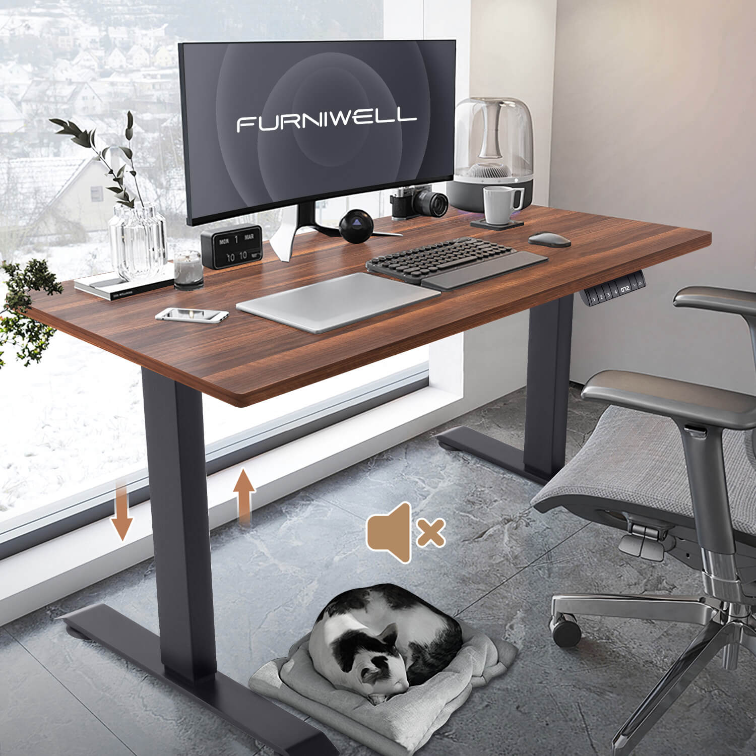 Elektrisch Höhenverstellbarer Schreibtisch 120X60 cm  mit voller Arbeitsfläche - Image 30