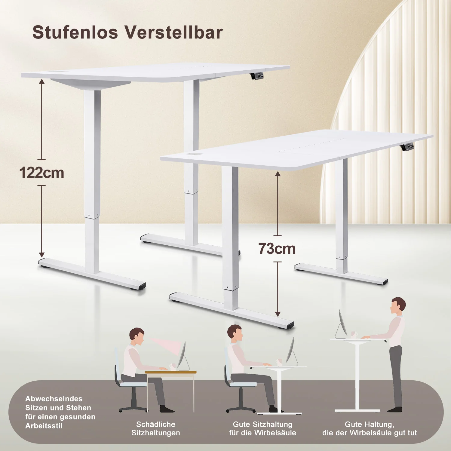 Elektrisch Höhenverstellbarer Schreibtisch 120X60 cm - Image 5