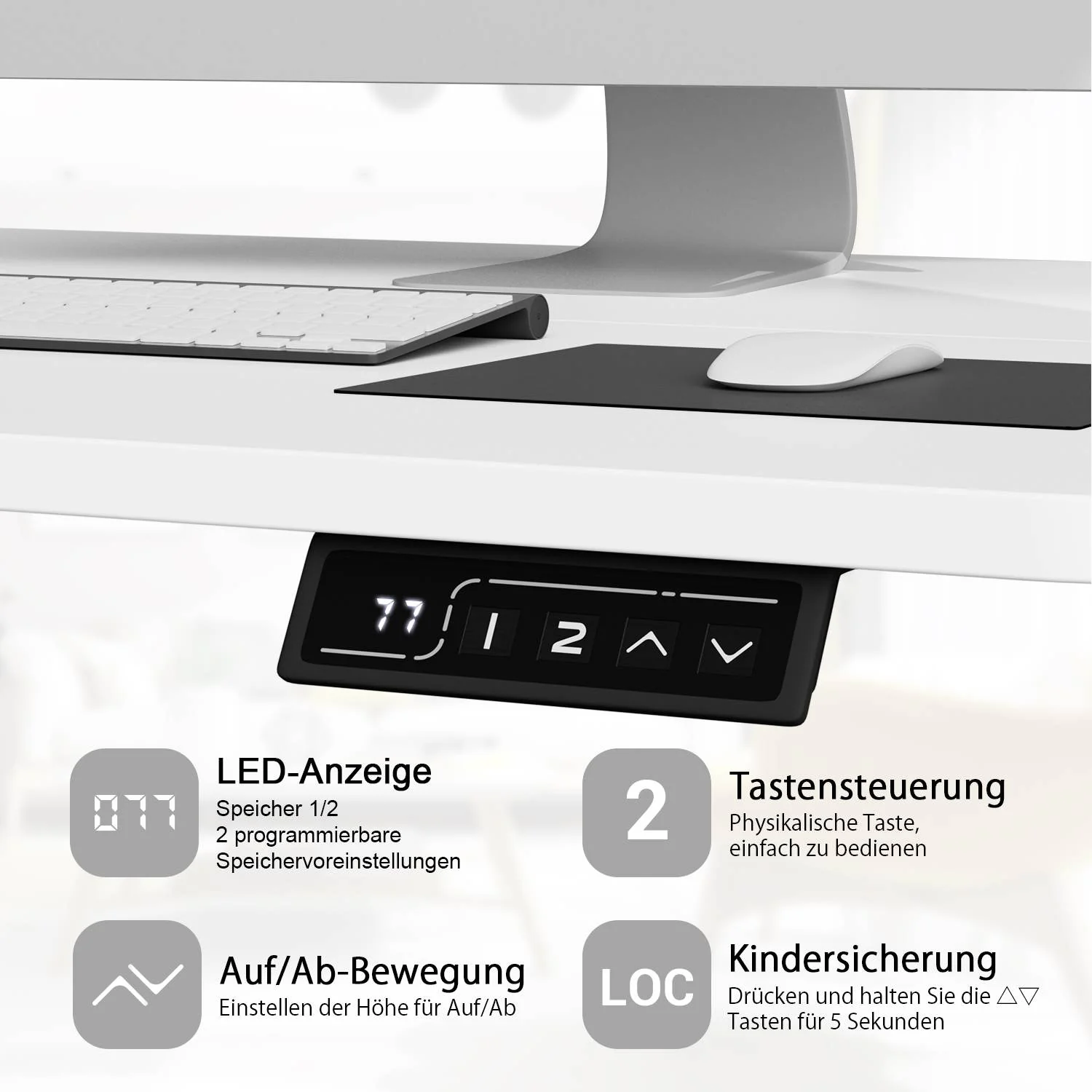 Elektrisch Höhenverstellbarer Schreibtisch 140X70 cm - Image 7