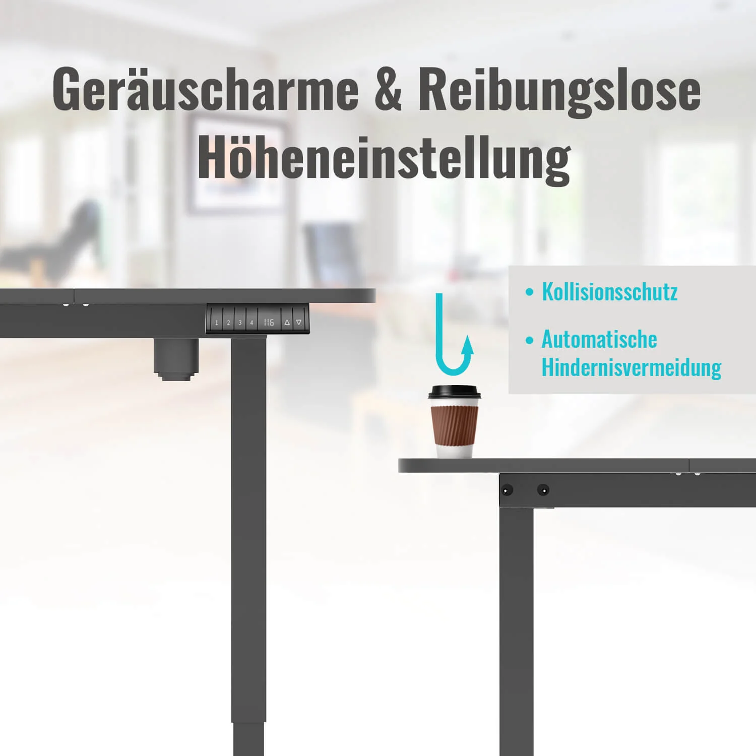 Elektrisch Höhenverstellbarer Schreibtisch mit Rädern 140X70 cm - Image 12