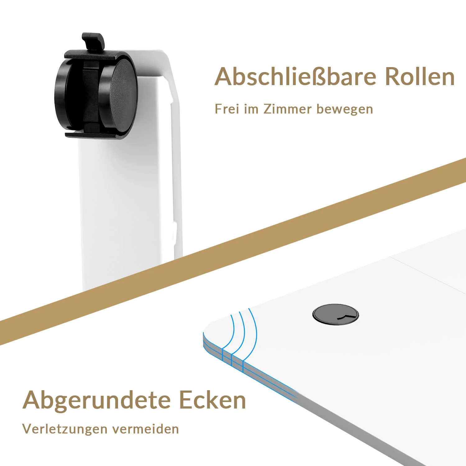 Elektrisch Höhenverstellbarer Schreibtisch mit Rädern 140X70 cm - Image 6