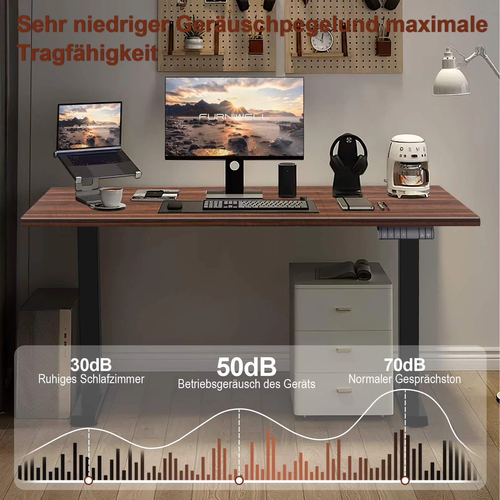 Elektrisch Höhenverstellbarer Schreibtisch 160X80 cm - Image 4