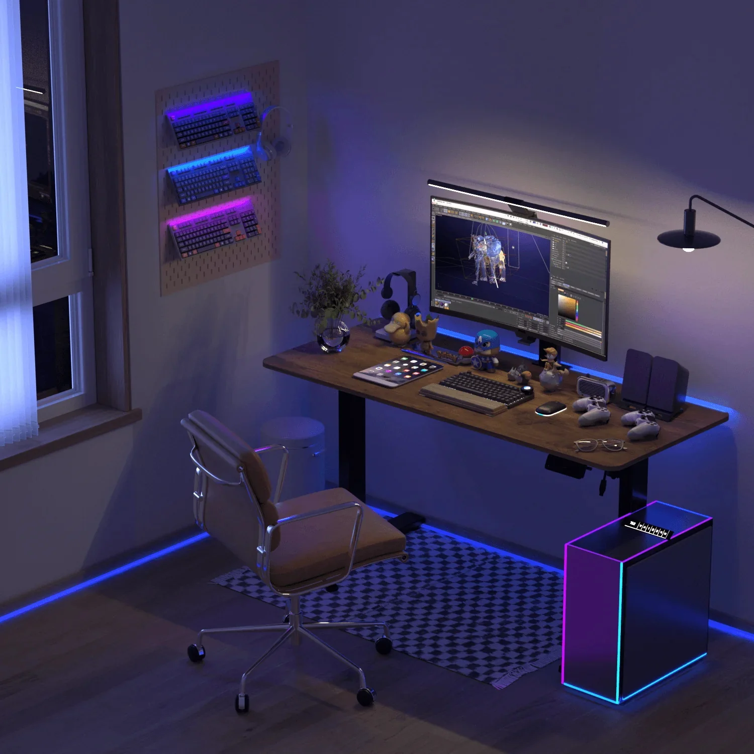 Basic Höhenverstellbarer Schreibtisch mit Entire Board Desktop - Image 10