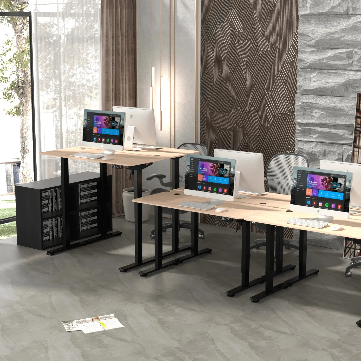 Basic Höhenverstellbarer Schreibtisch mit Entire Board Desktop - Image 12