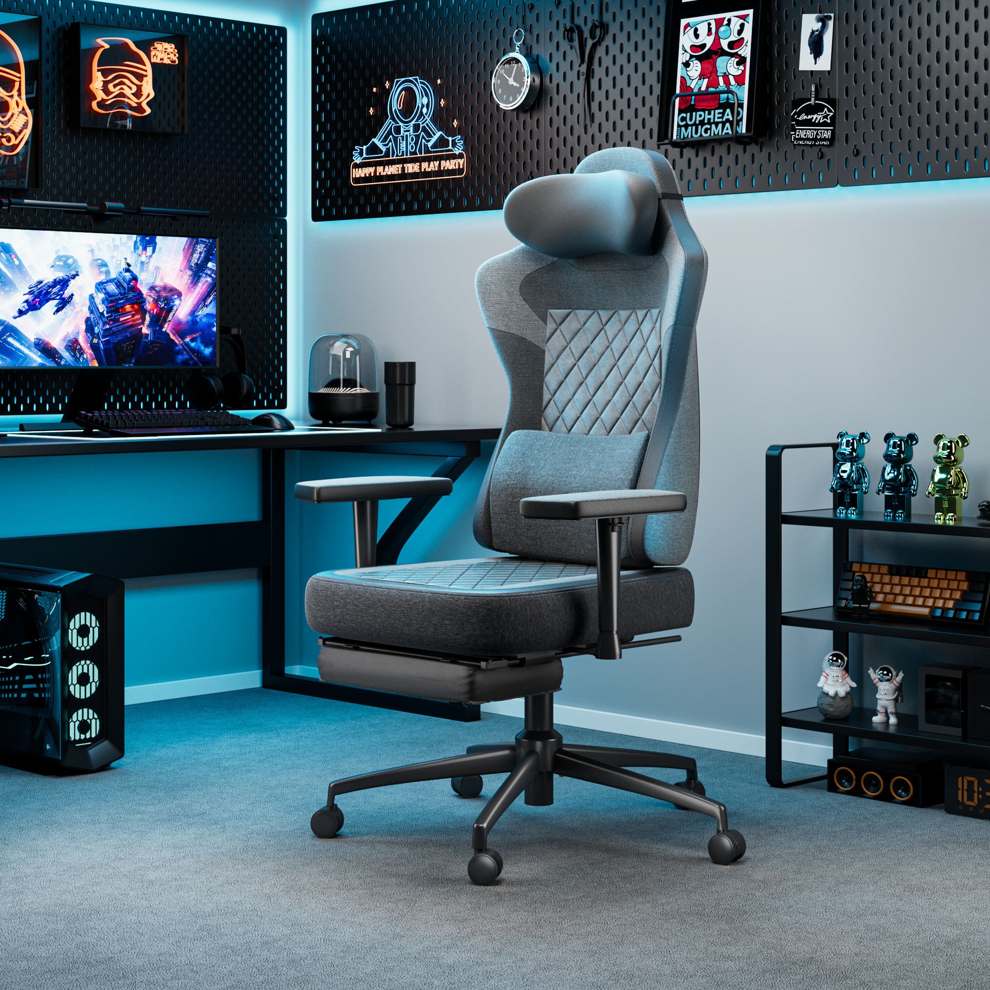 Bürostuhl mit Fußstütze, Ergonomischer Gaming Stuhl - Image 10
