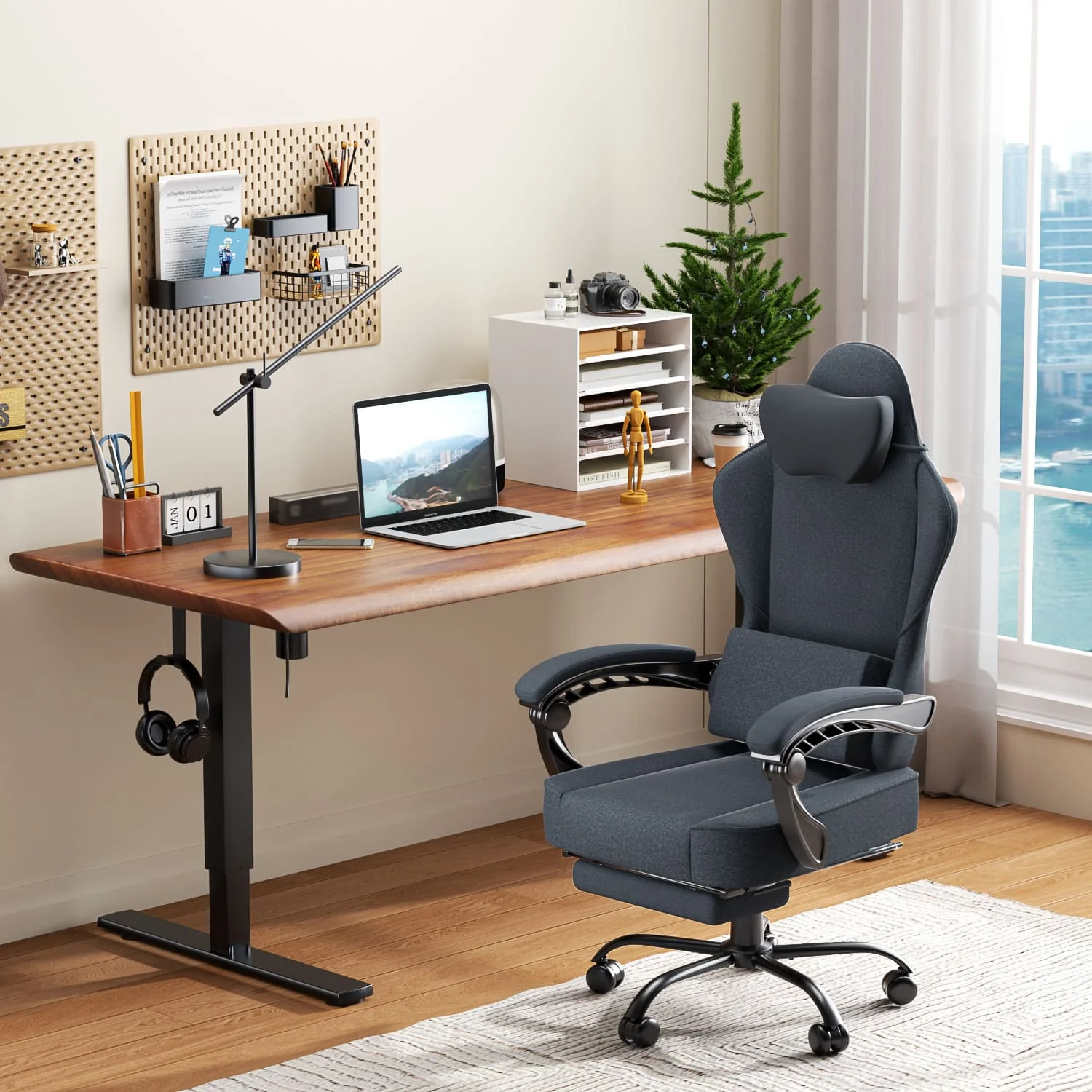 Bürostuhl mit Massage Lendenkissen, Ergonomischer Gaming Stuhl - Image 8