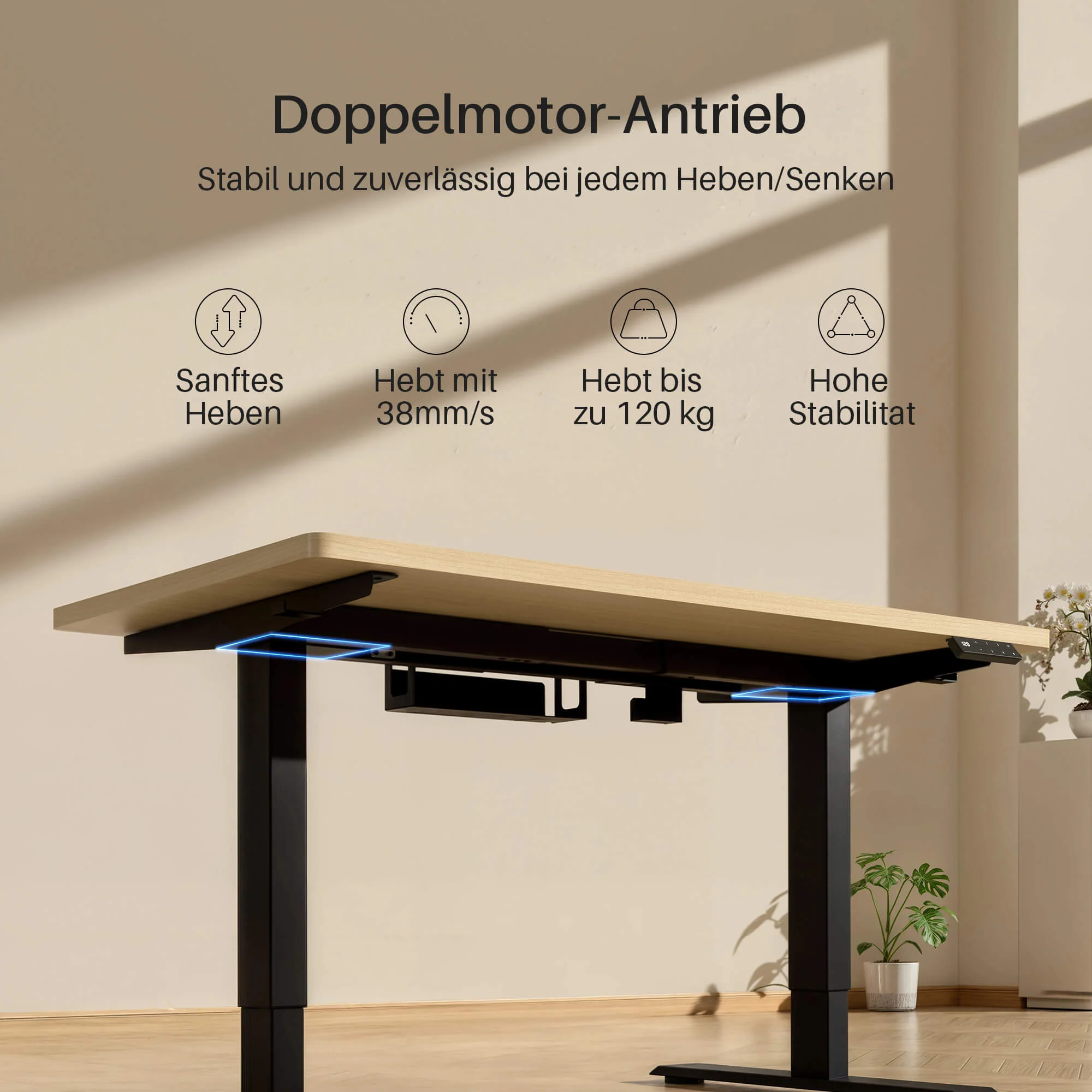 Dual Ultra Tischgestell mit Premium Elektrisch Höhenverstellbarer Schreibtisch - Image 3