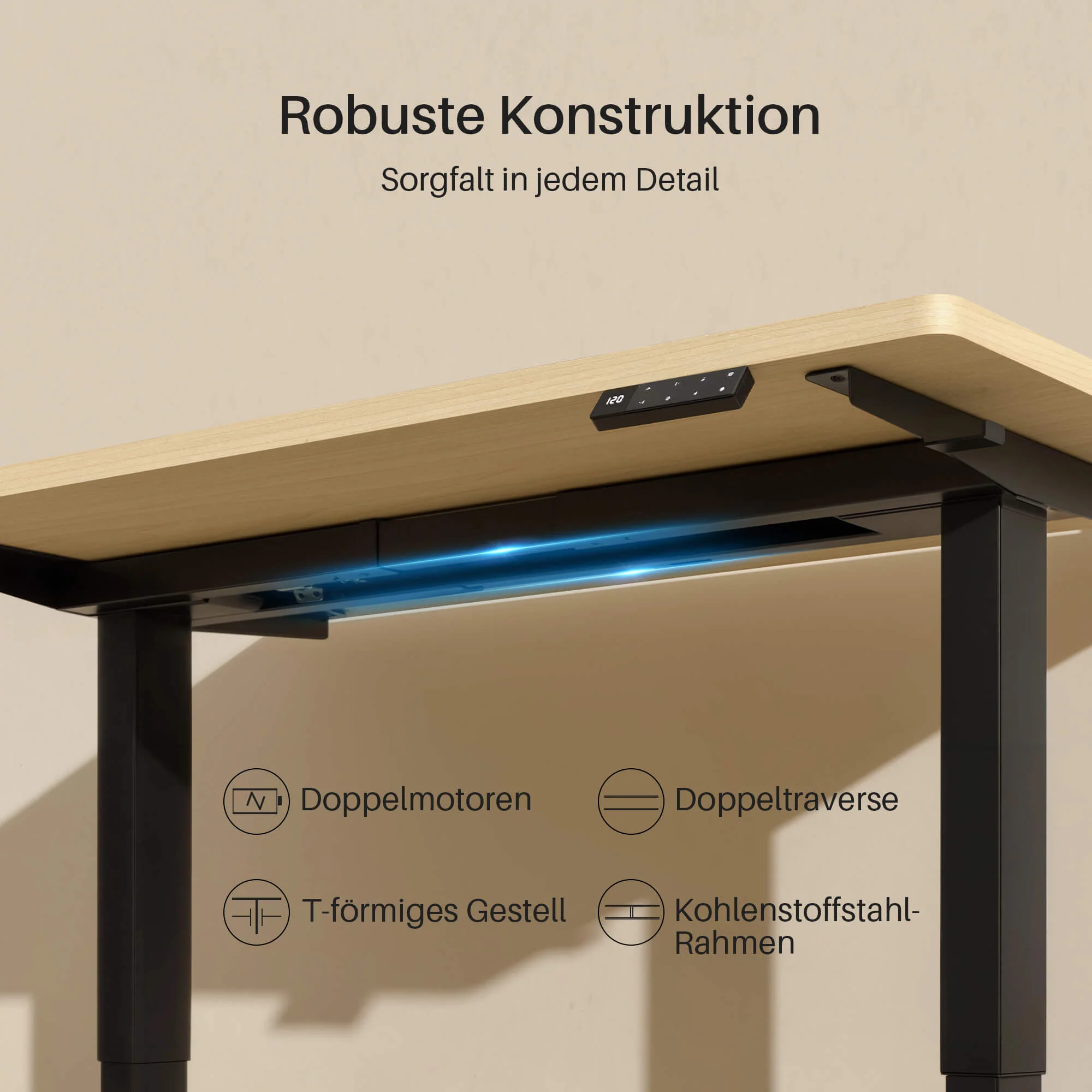 Dual Ultra Tischgestell mit Premium Elektrisch Höhenverstellbarer Schreibtisch - Image 5