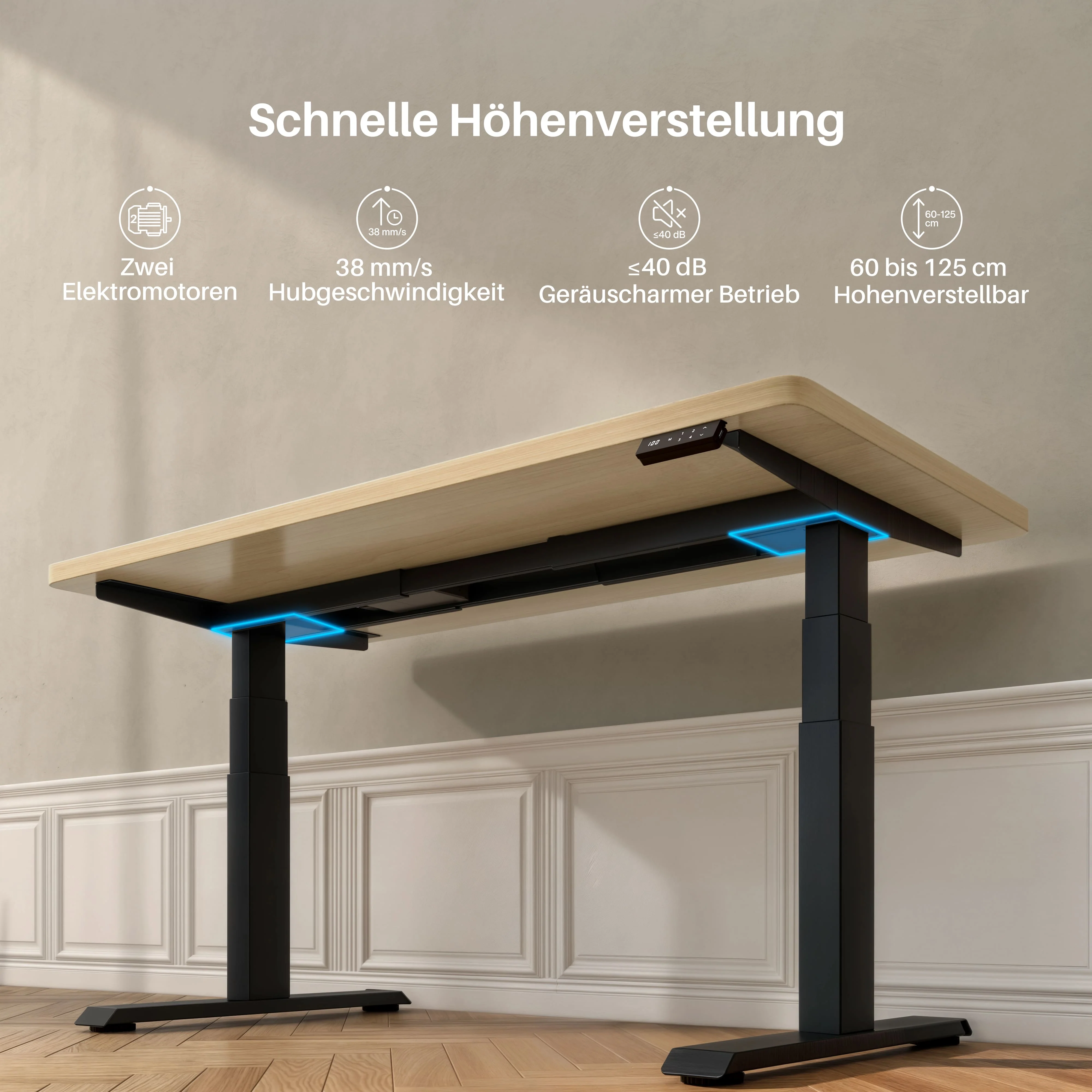 Dual Ultra X Tischgestell mit Premium Elektrisch Höhenverstellbarer Schreibtisch - Image 3