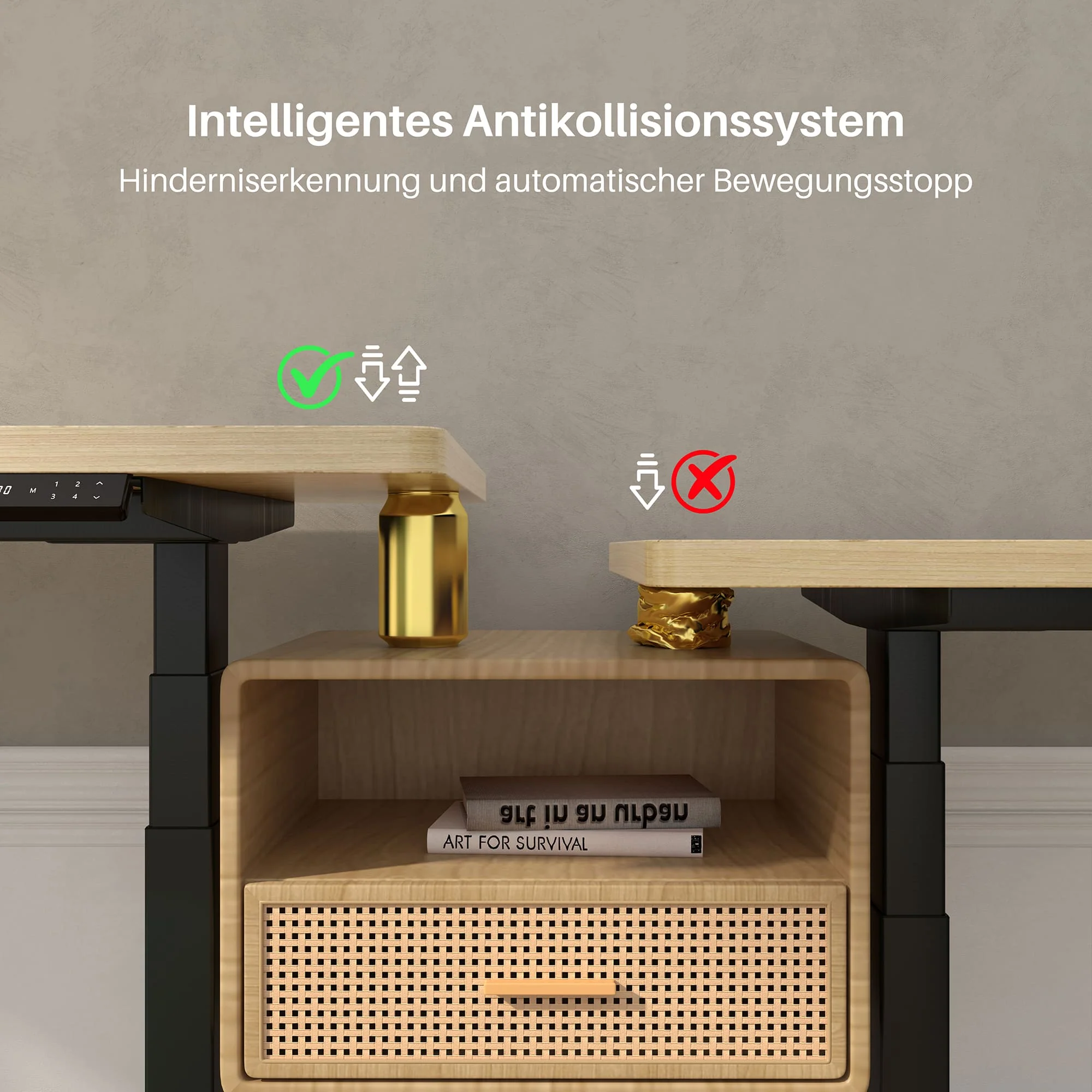 Dual Ultra X Tischgestell mit Premium Elektrisch Höhenverstellbarer Schreibtisch - Image 6
