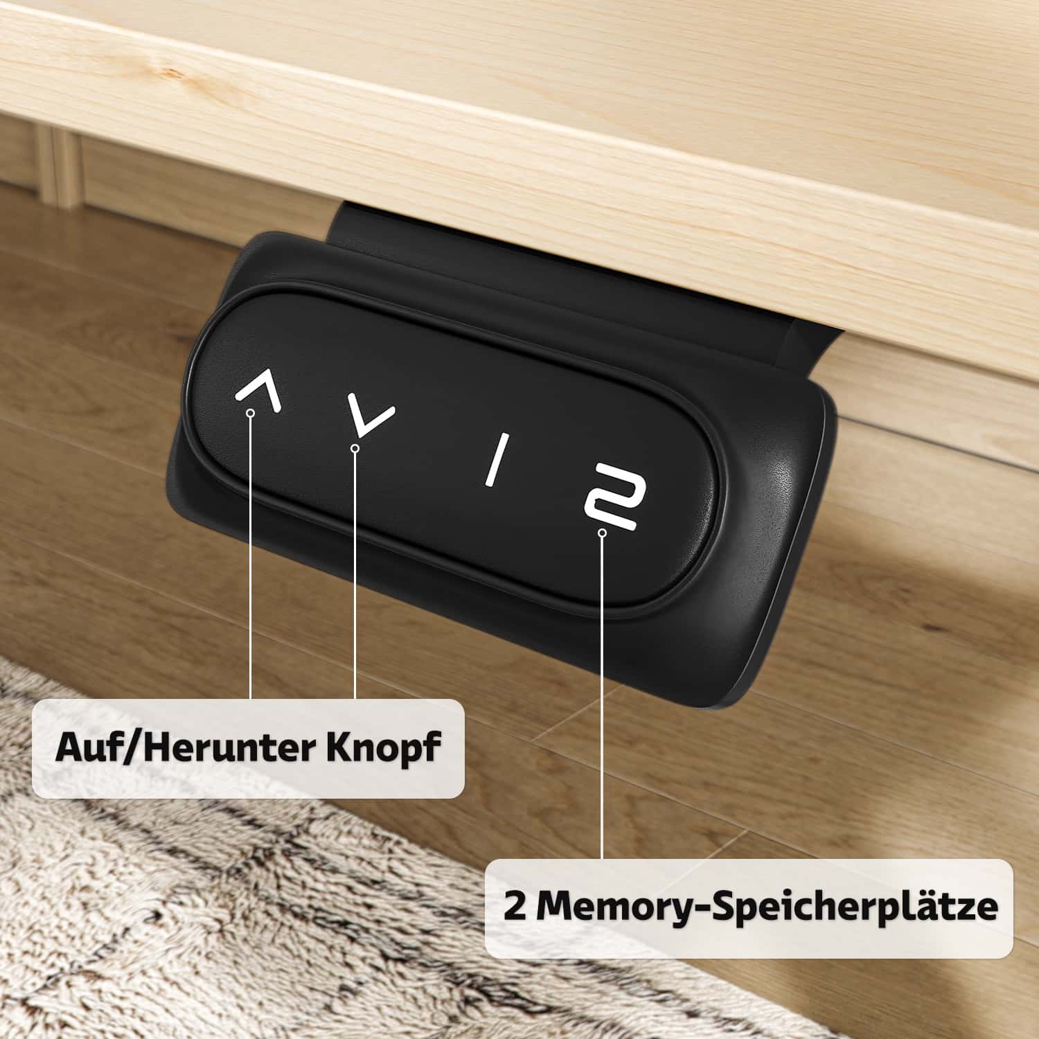 Economy Höhenverstellbarer Schreibtisch mit Basic Hand Controls - Image 3