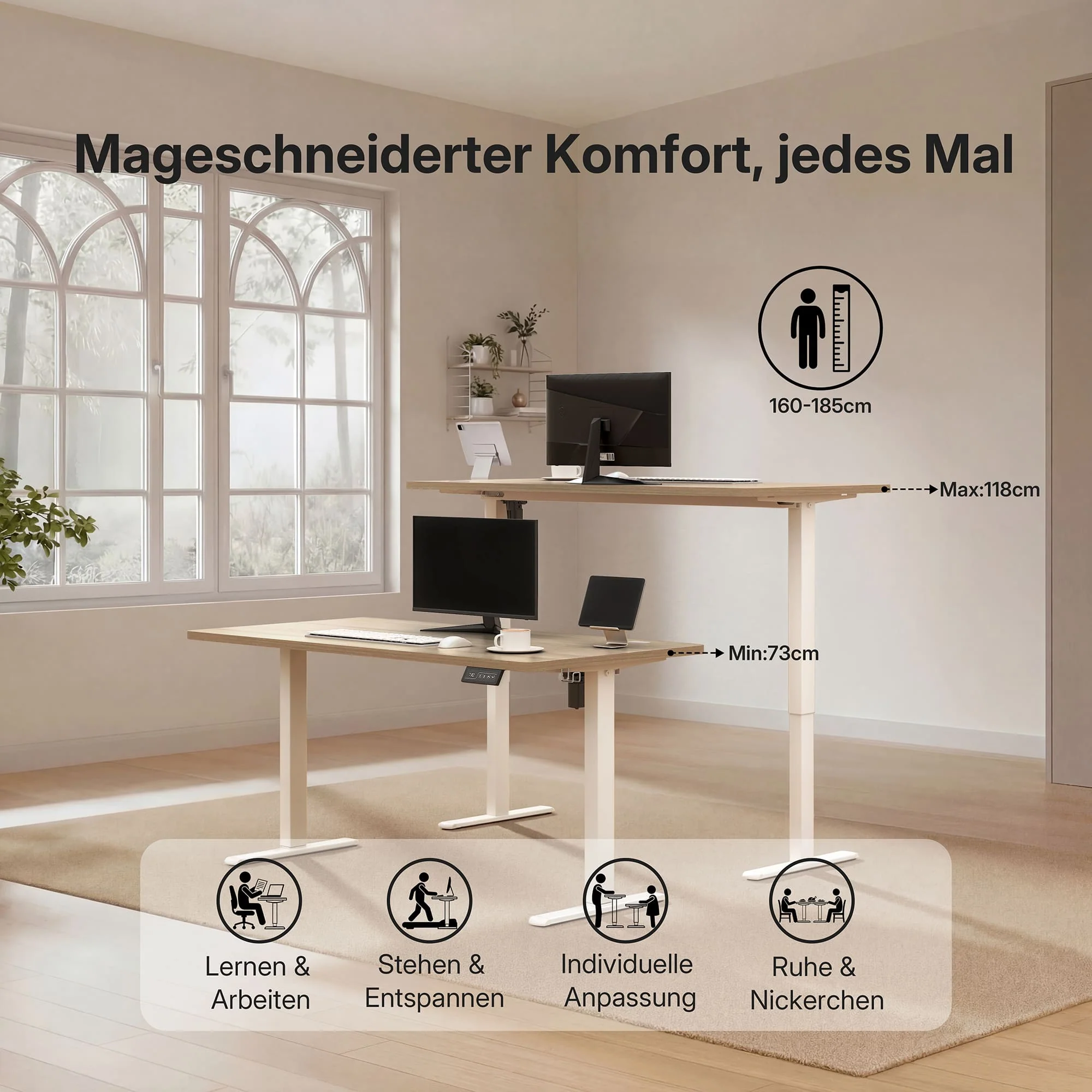 Economy Solid Elektrisch Höhenverstellbarer Schreibtisch - Image 6