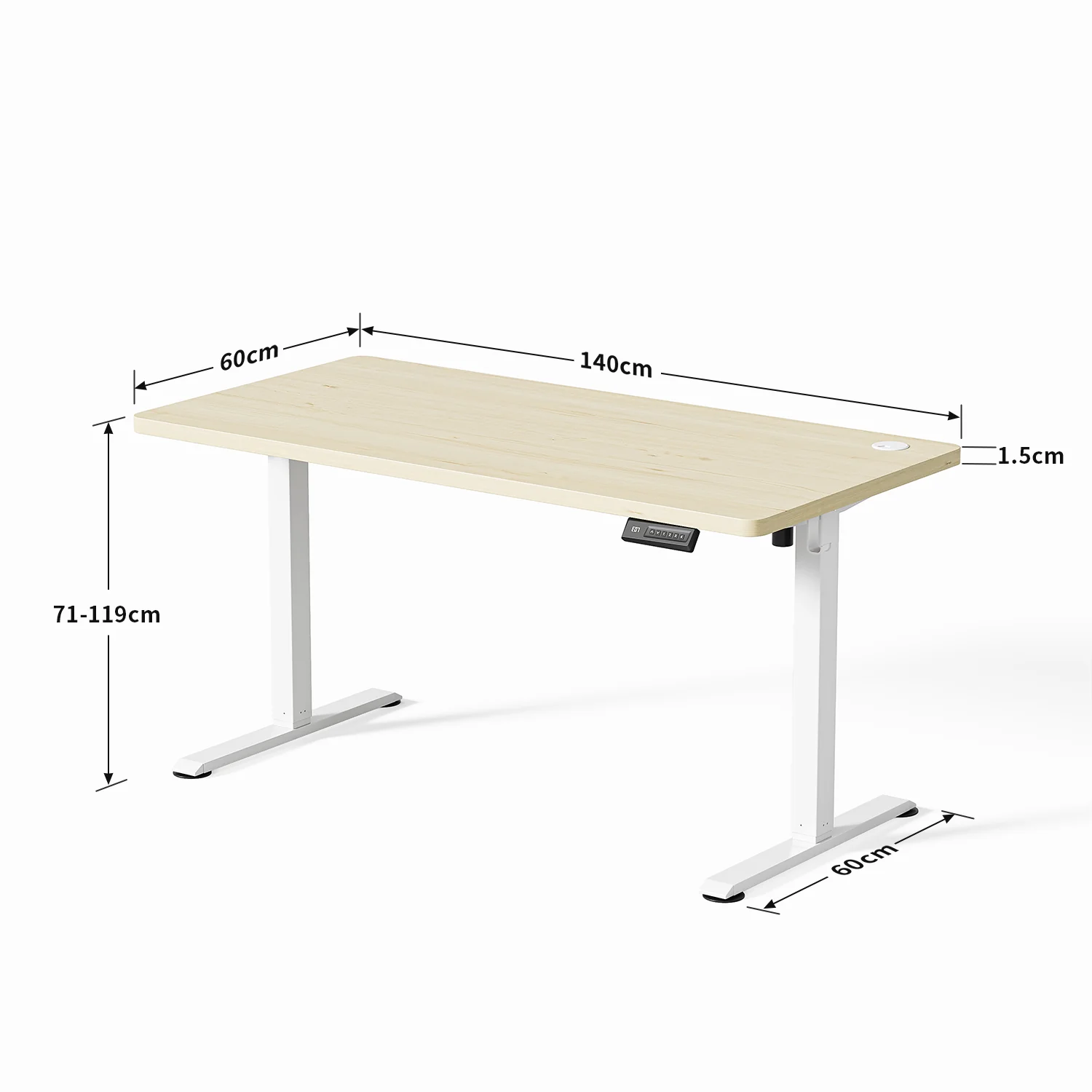 Elite Elektrisch Höhenverstellbarer Schreibtisch mit Entire Board Desktop - Image 11