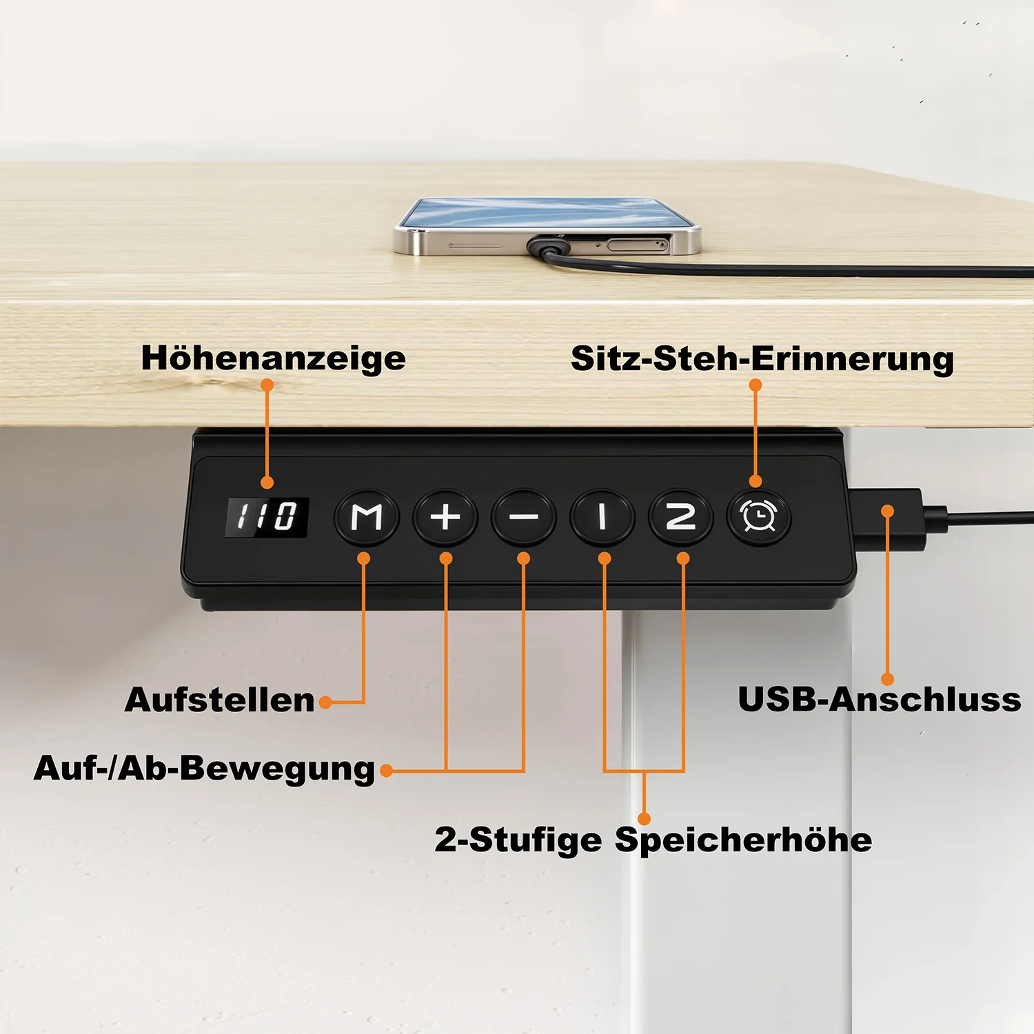 Elite Elektrisch Höhenverstellbarer Schreibtisch mit Entire Board Desktop - Image 6