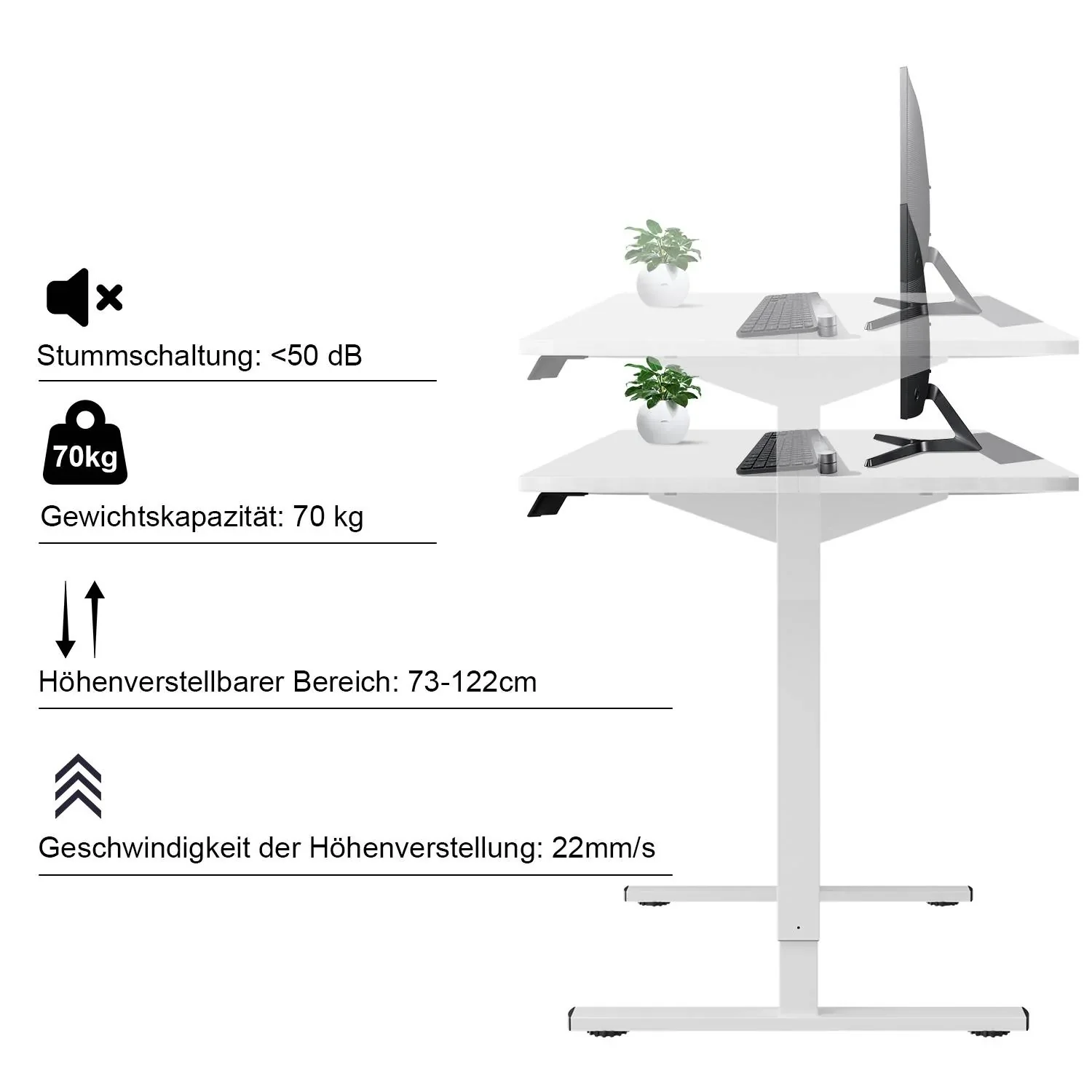 Elektrisch Höhenverstellbarer Schreibtisch 140X70 cm - Image 11