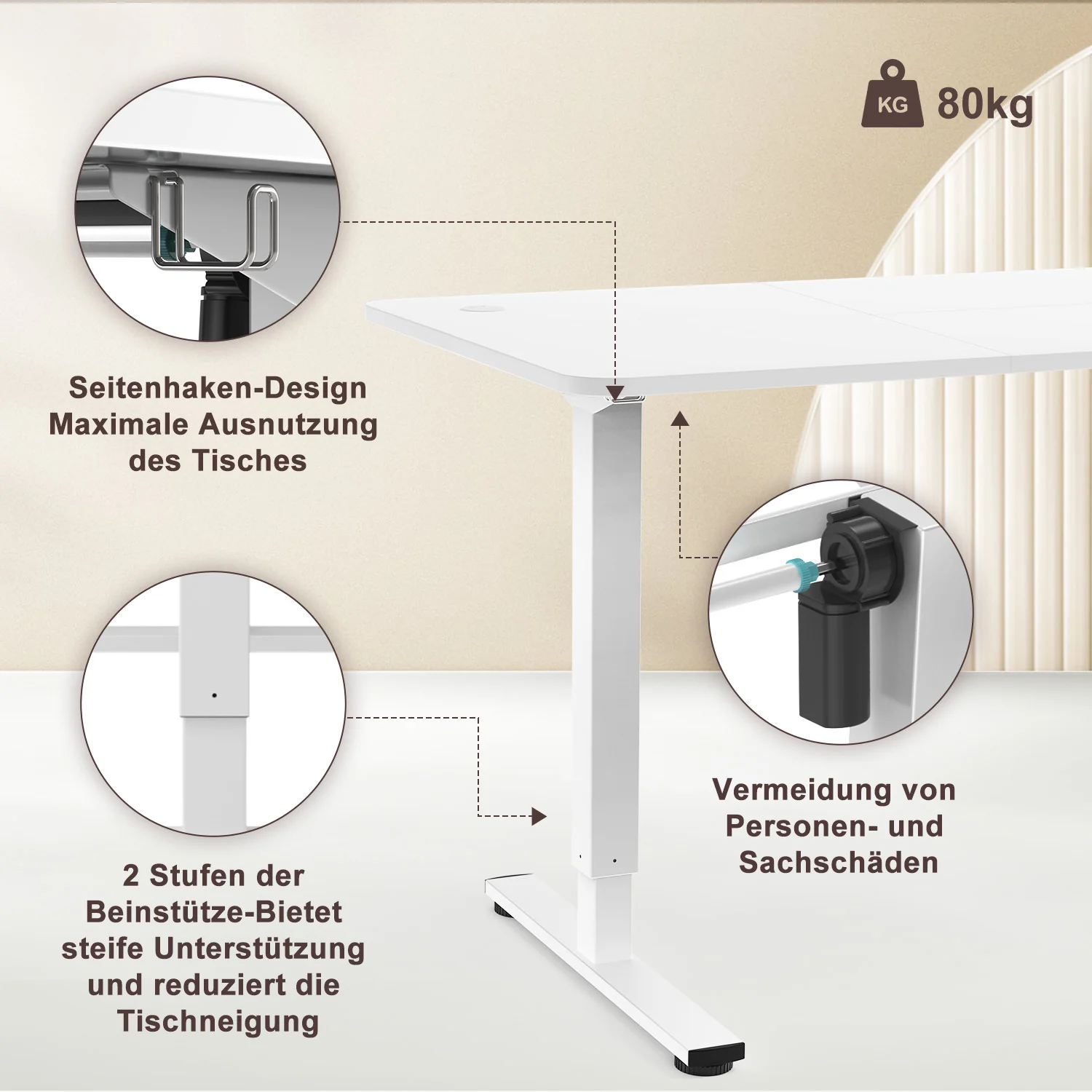 Elektrisch Höhenverstellbarer Schreibtisch 140X70 cm - Image 5