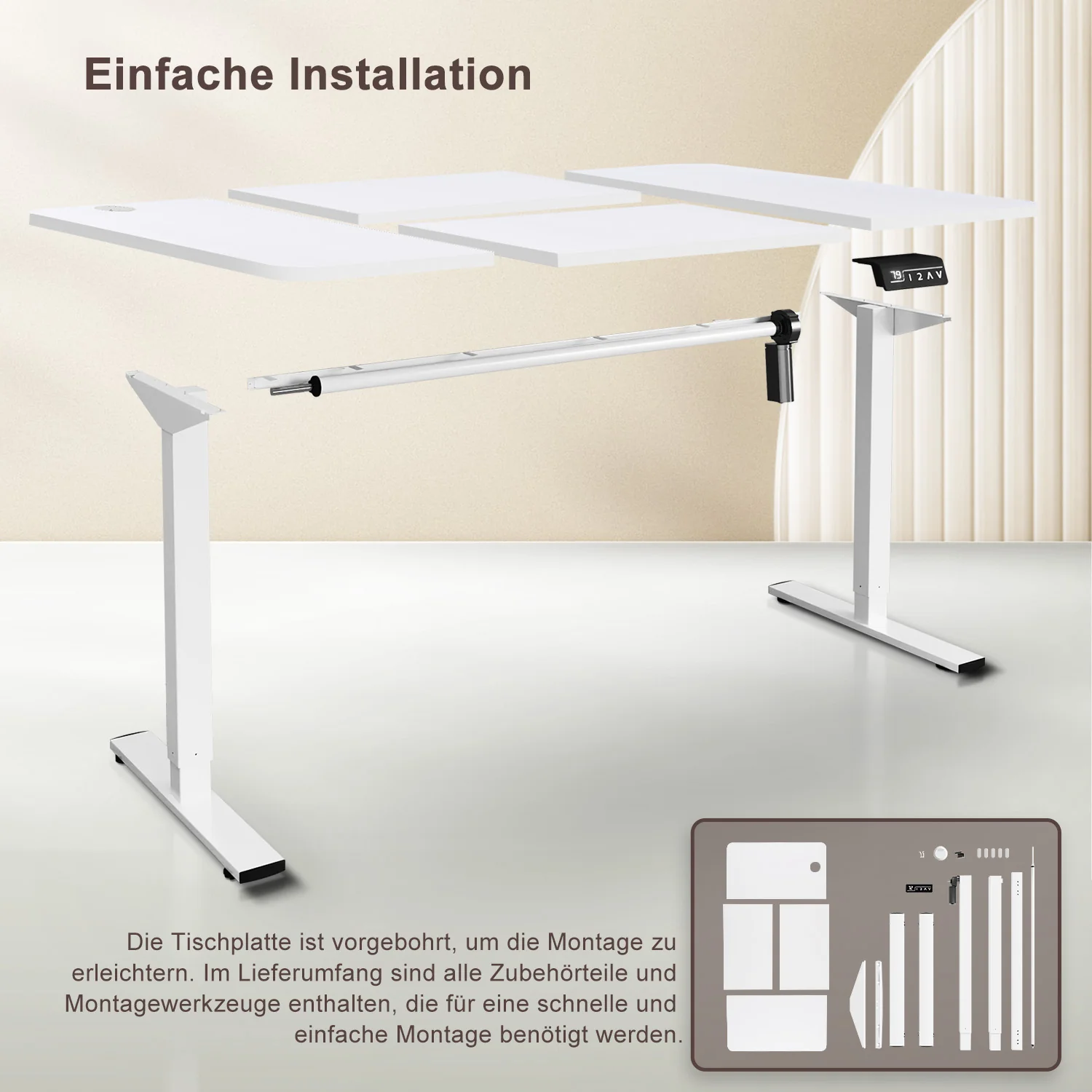Elektrisch Höhenverstellbarer Schreibtisch 140X70 cm - Image 6