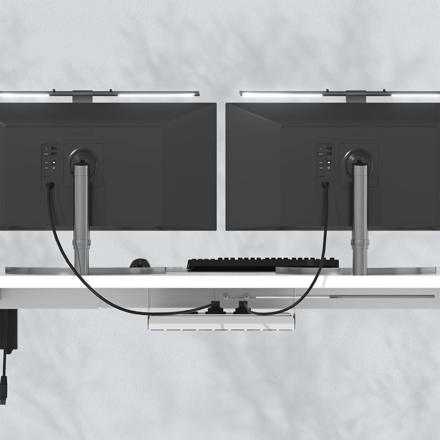 Höhenverstellbarer Schreibtisch mit USB Kabelloses Steckdosen Computertisch - Image 7