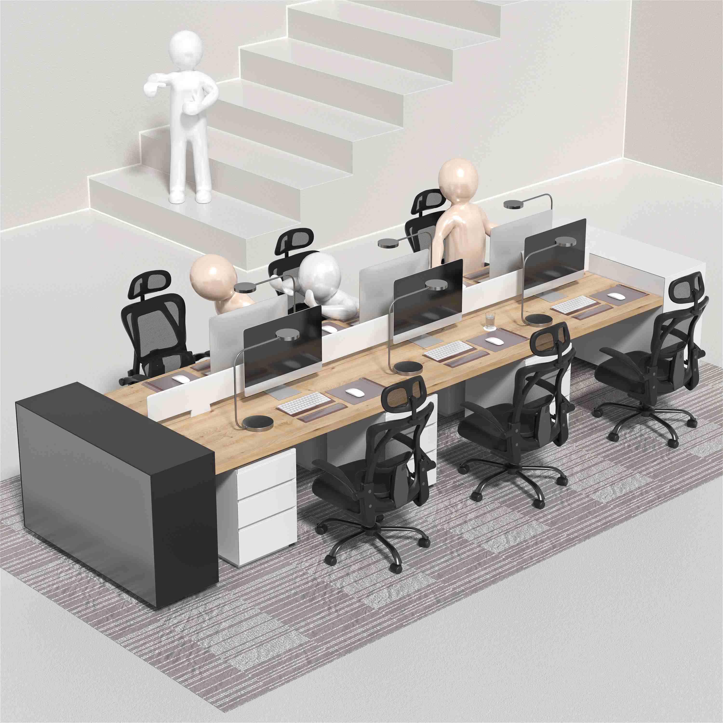 Furniwell Klassischer Ergonomischer Bürostühl mit Verstellbarer hoher Rücken - Image 12