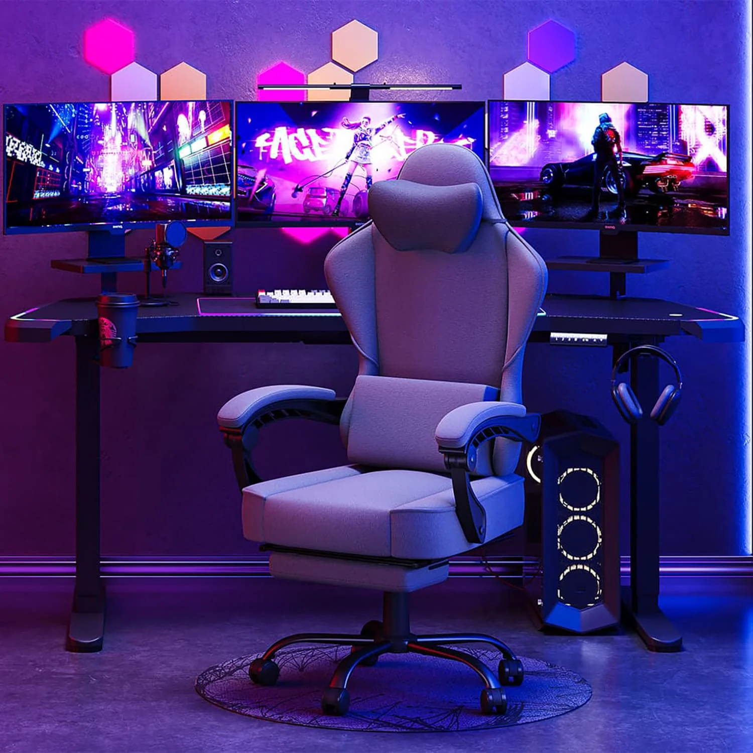 Ergonomischer Gaming Stuhl mit Massage Lendenkissen - Image 8