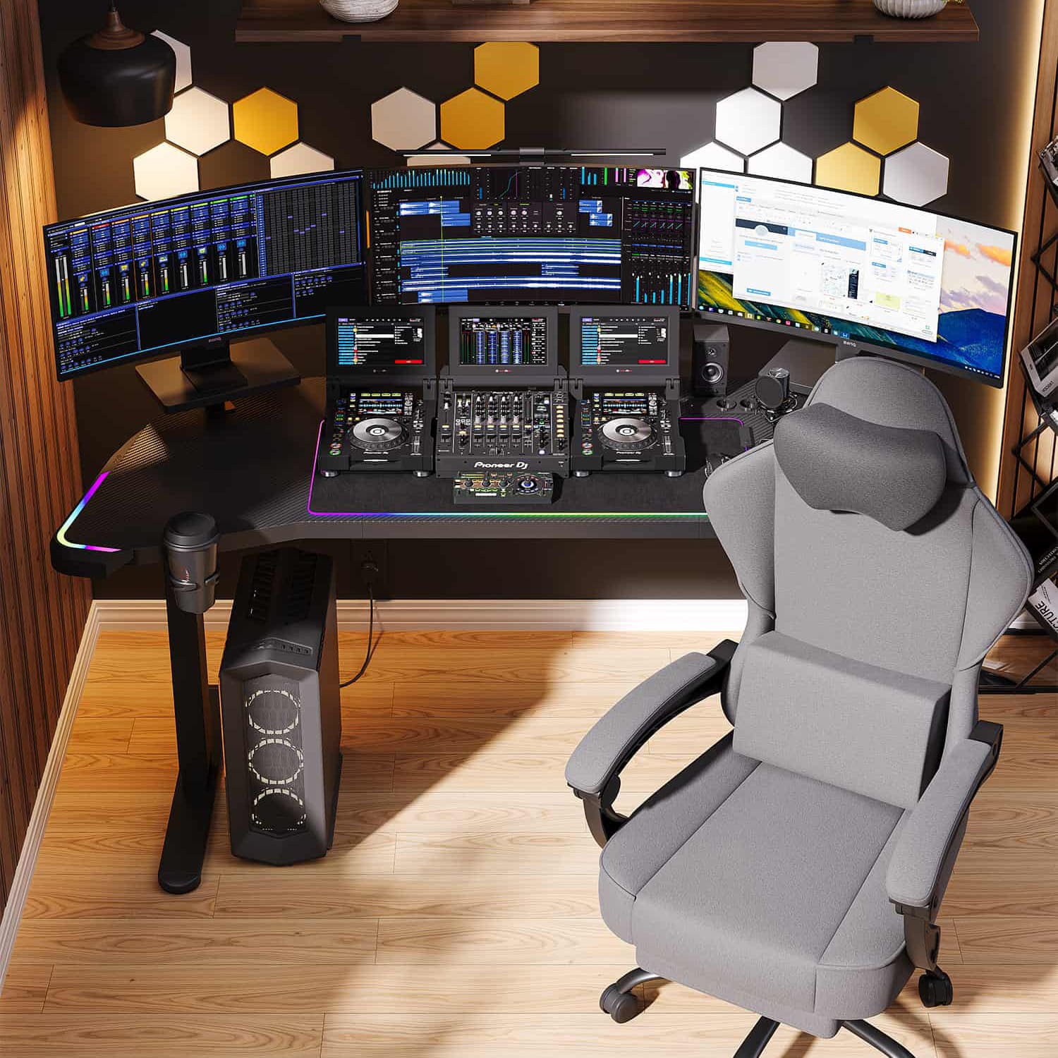 Ergonomischer Gaming Stuhl mit Massage Lendenkissen - Image 9