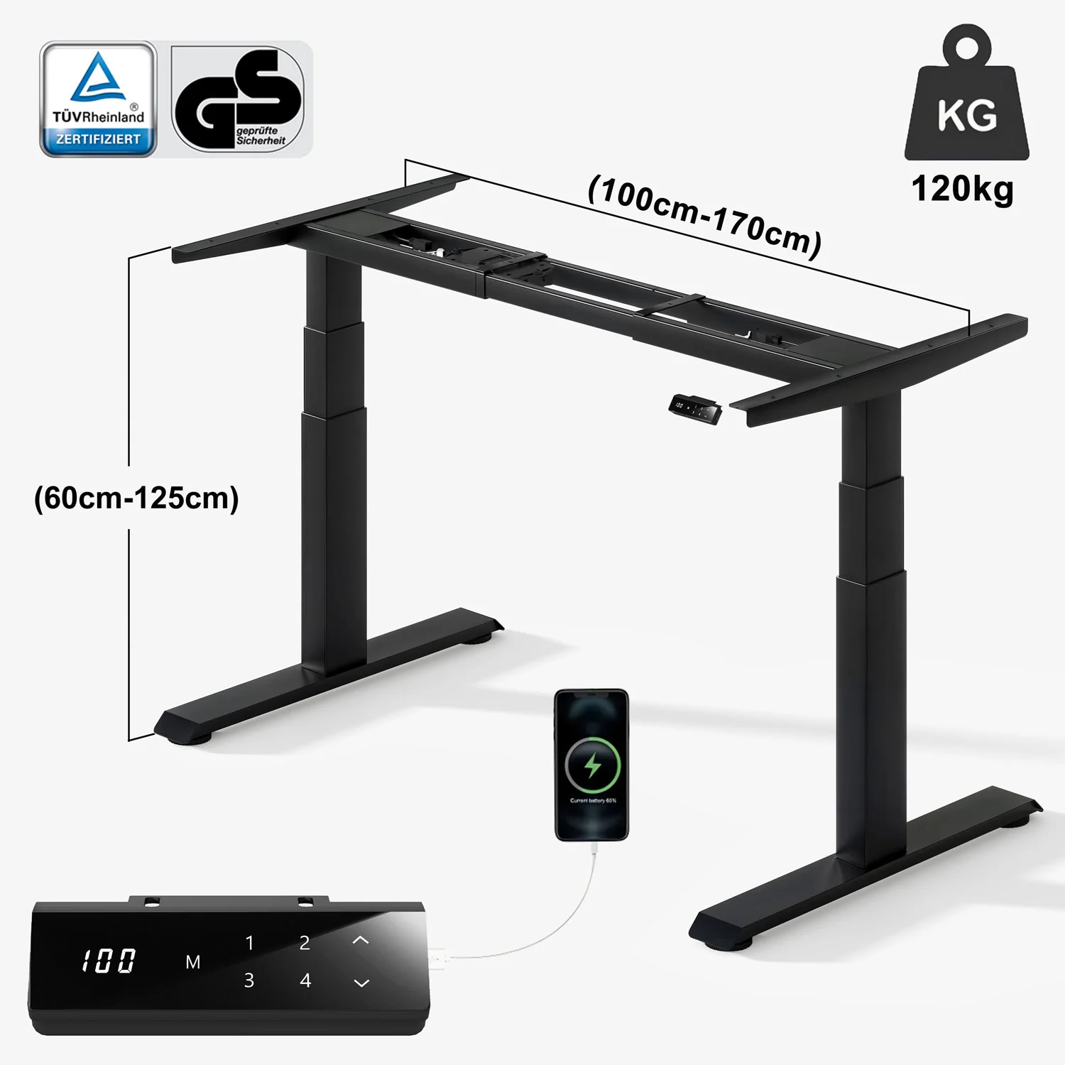 Furniwell Dual Ultra X Pro Höhenverstellbares Tischgestell