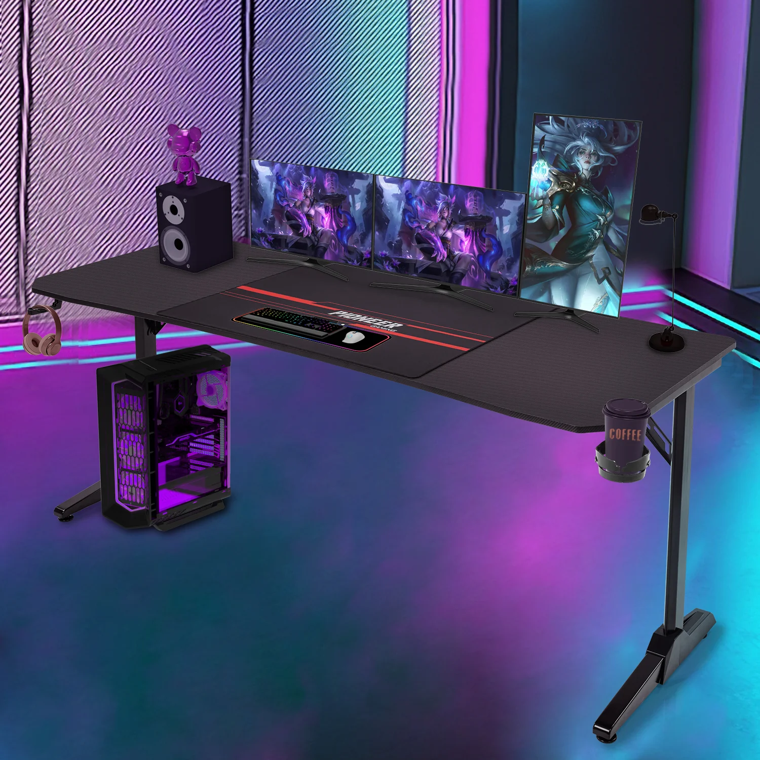 Gaming Tisch mit Getränkehalter 140/160/180 cm - Image 10