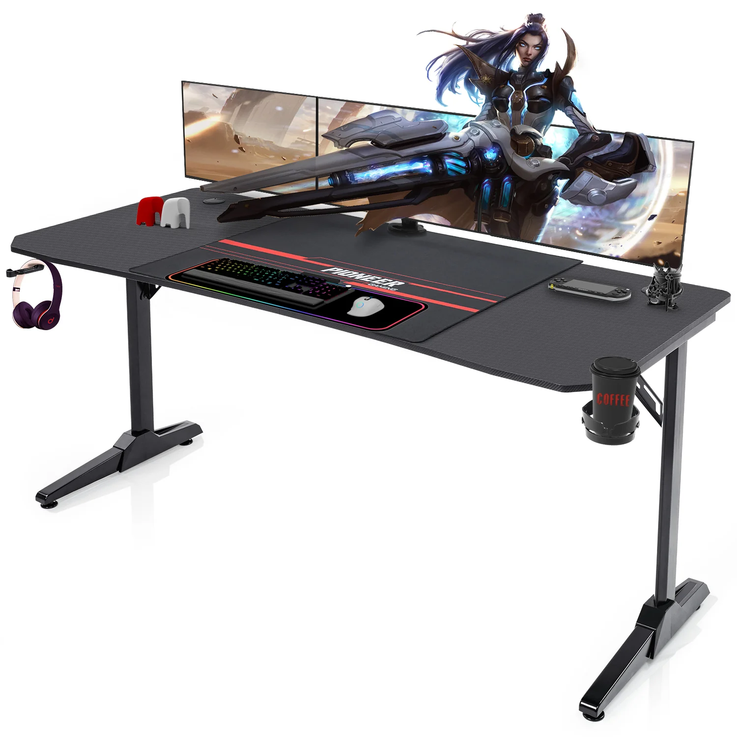 Gaming Tisch mit Getränkehalter 140/160/180 cm - Image 15