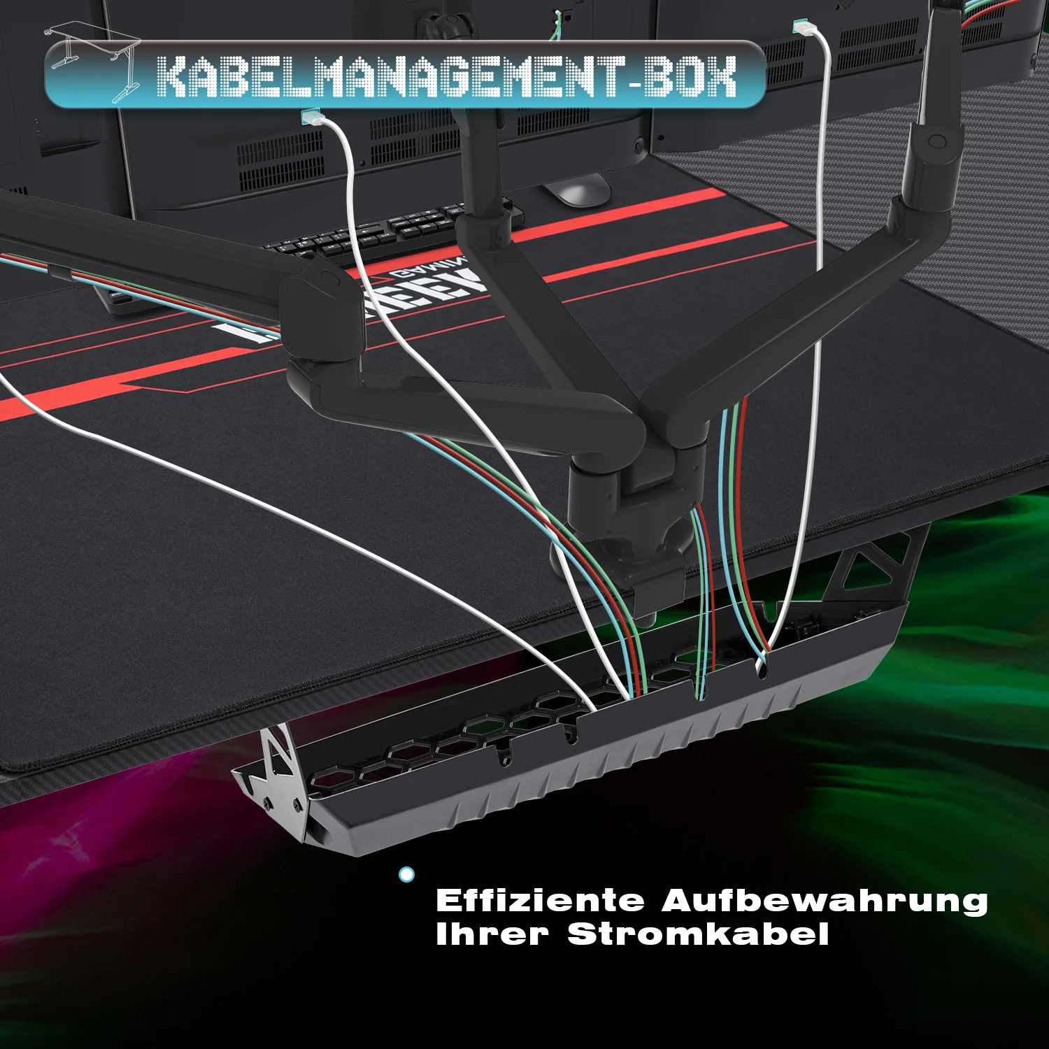 Gaming Tisch mit Getränkehalter 140/160/180 cm - Image 5