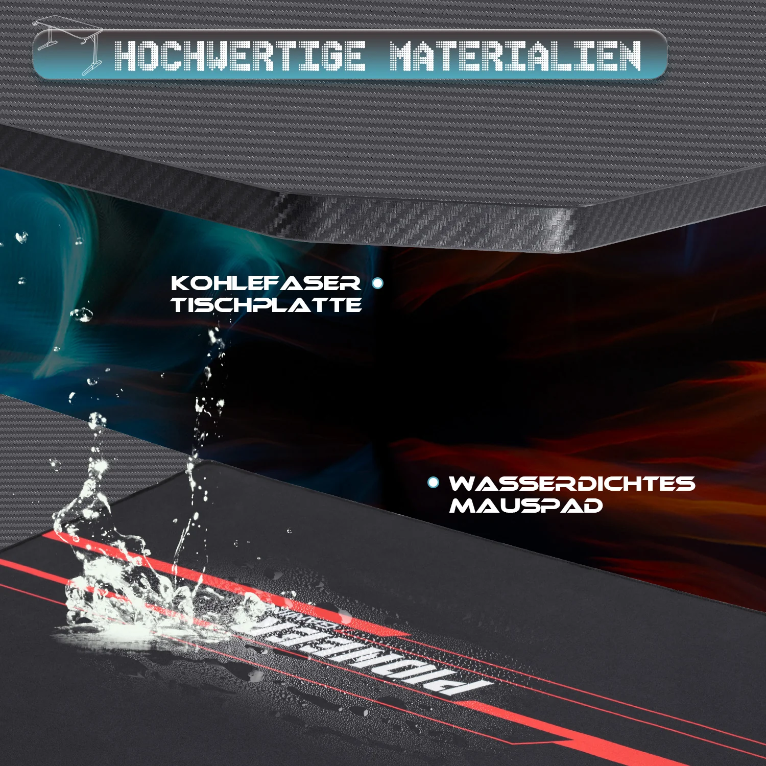 Gaming Tisch mit Getränkehalter 140/160/180 cm - Image 6