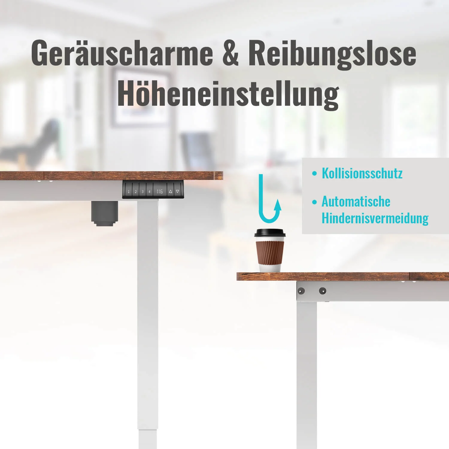 Elektrisch Höhenverstellbarer Schreibtisch 140X70 cm - Image 3