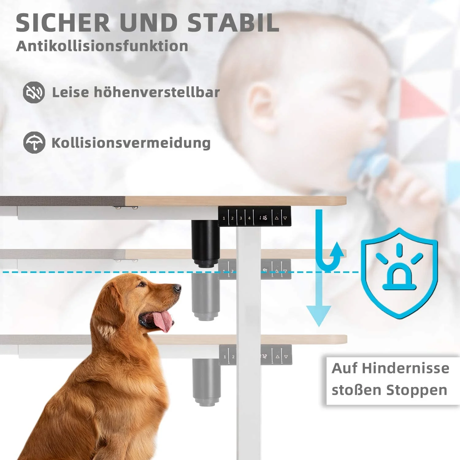 Elektrisch Höhenverstellbarer Schreibtisch 140X70 cm - Image 8