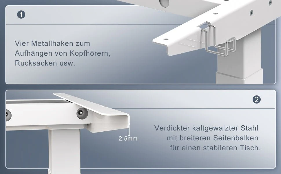 Doppelmotor Höhenverstellbares Tischgestell bis zu 120 kg - Image 12