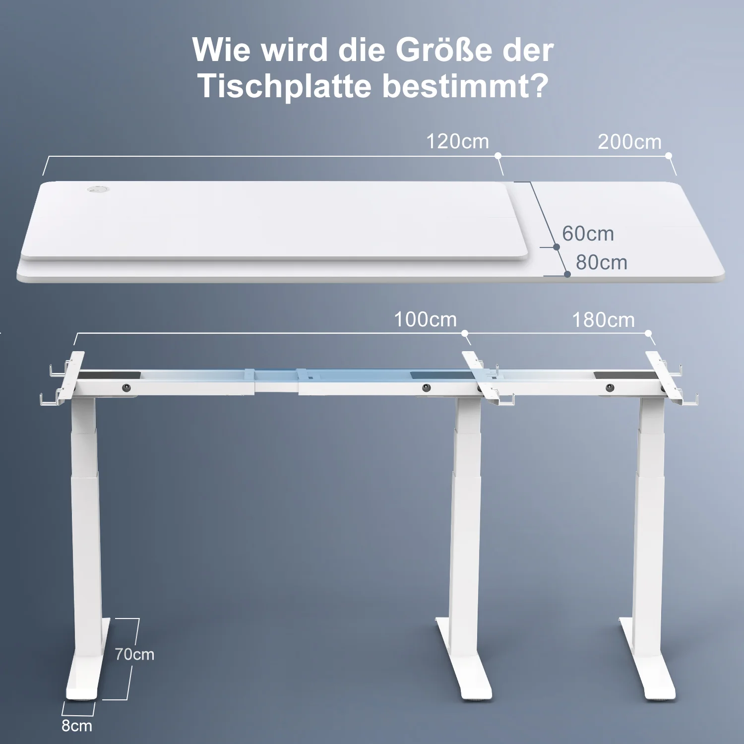Doppelmotor Höhenverstellbares Tischgestell bis zu 120 kg - Image 7