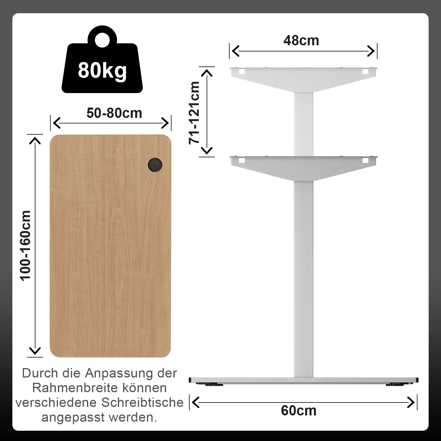 Einzelmotor Höhenverstellbares Tischgestell - Image 19