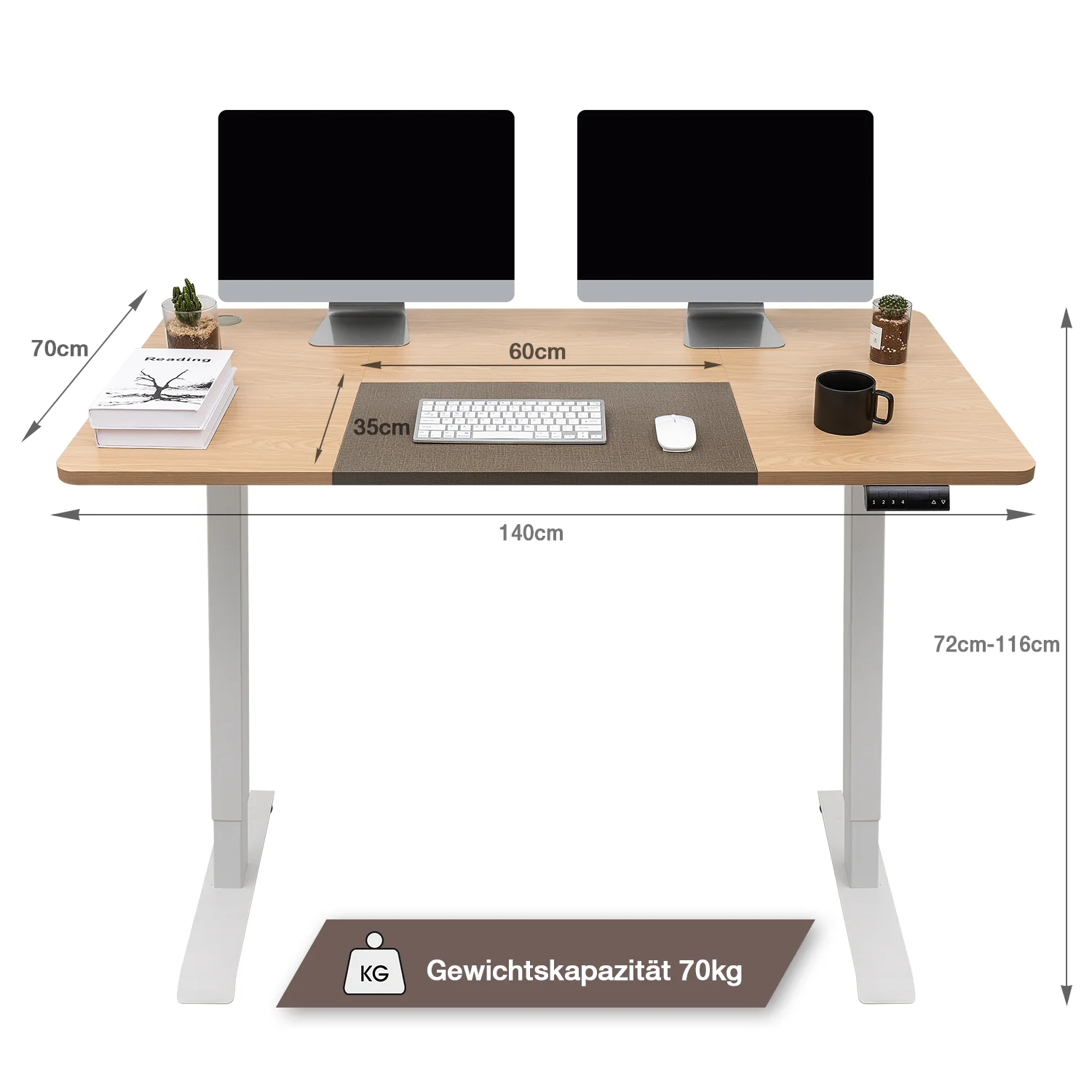 Elektrisch Höhenverstellbarer Schreibtisch 140X70 cm - Image 18