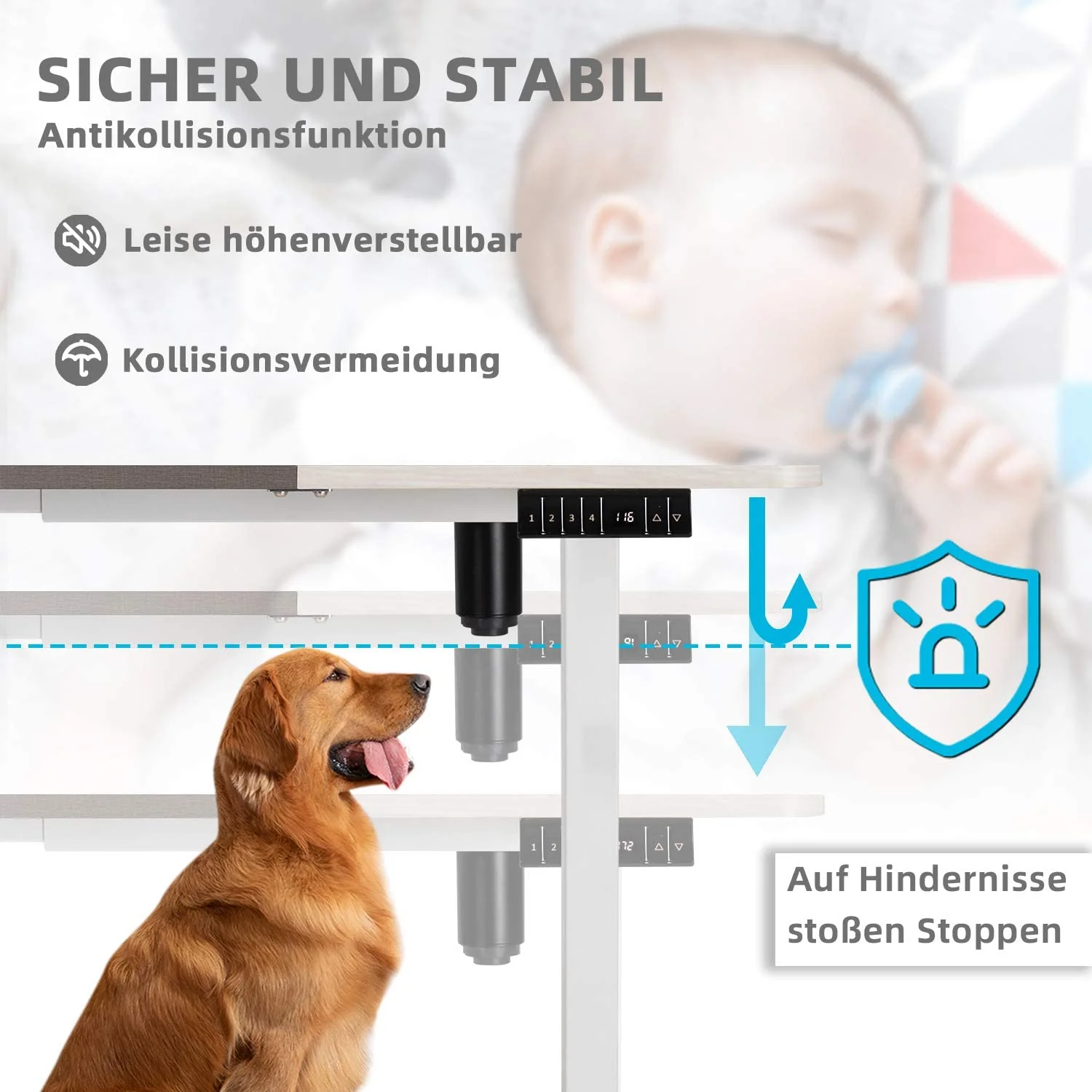 Elektrisch Höhenverstellbarer Schreibtisch 140X70 cm - Image 3