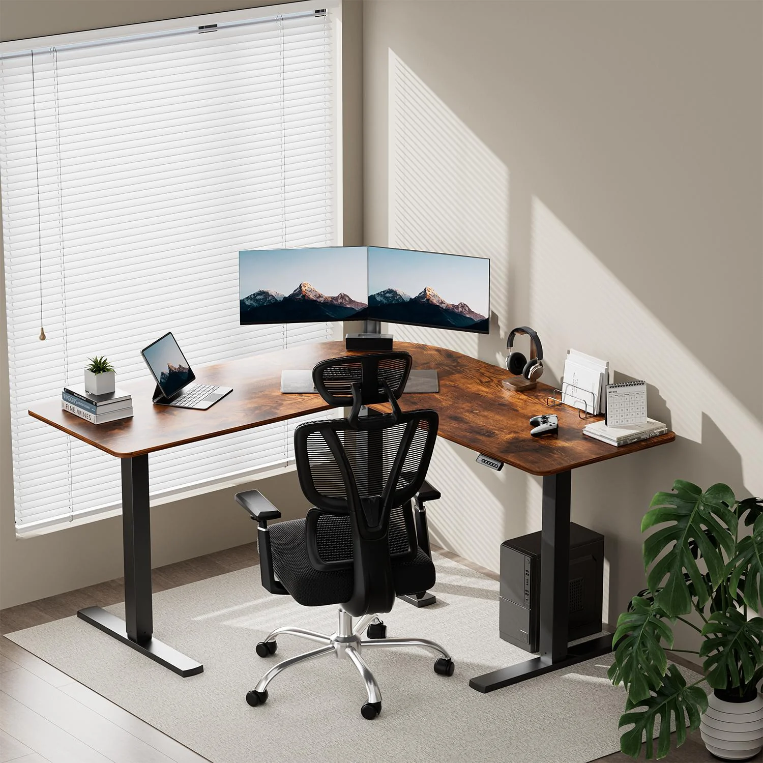L-Form Eckschreibtisch höhenverstellbar Elektrisch Ergonomischer Stehtisch - Image 3