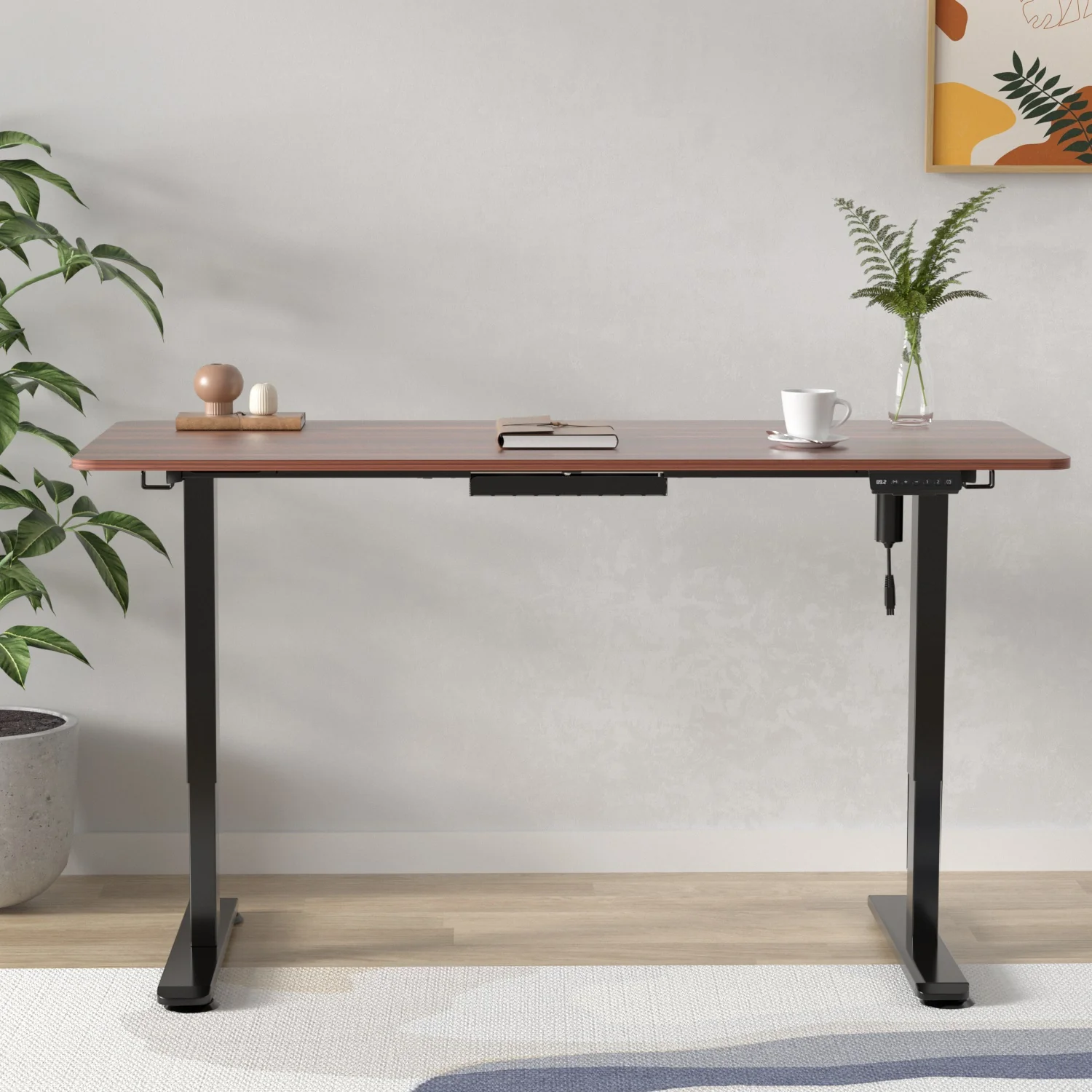 Premium Elektrisch höhenverstellbarer Schreibtisch mit In-einem-Stück gefertigt Tischplatten - Image 5